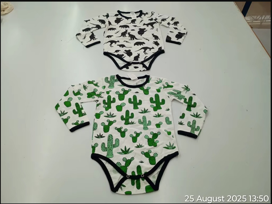 Printed Long-Sleeve Rompers